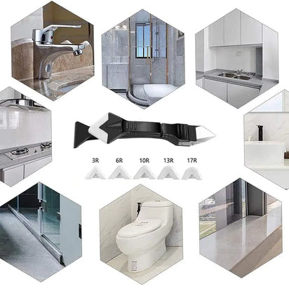 3 in 1 Silicone Scraper Sealant Smooth Remover Tools Set Caulking Finisher Smooth Grout Kit Floor Mould Removal Hand Tools Set