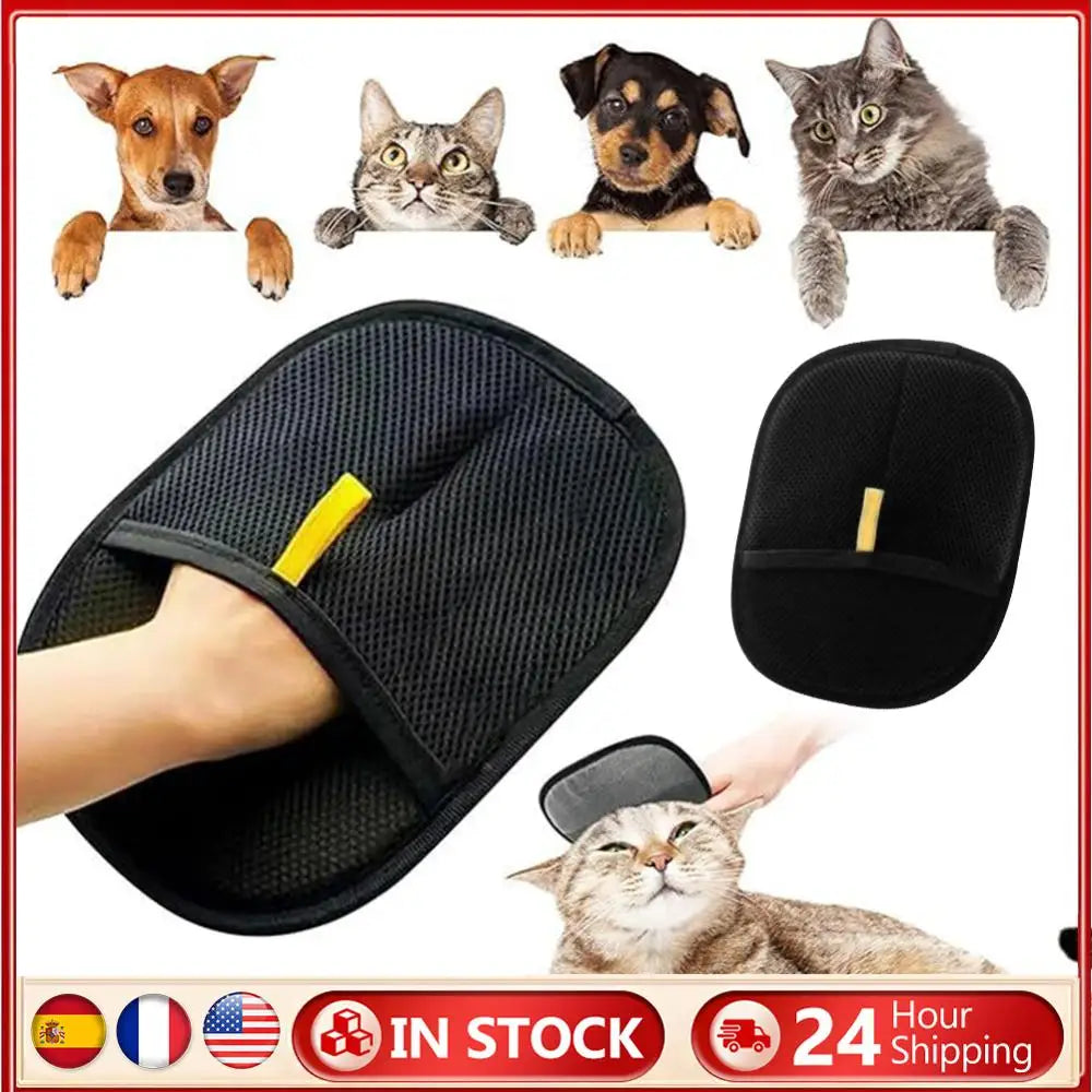 Pet Grooming Gloves Pet Hair Remover Gloves Deshedding Brush Glove for Dog Cat Rabbit with Long/Short/Curly Hair