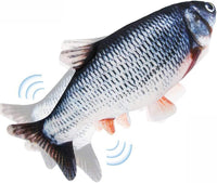 Cat Toys Flopping Fish with Catnip, Moving Cat Toy Interactive for Indoor Cats, Kitten Kicker Floppy Dog Toy, 11" Electric Realistic Plush Wiggle Fish for Kitty Exercise