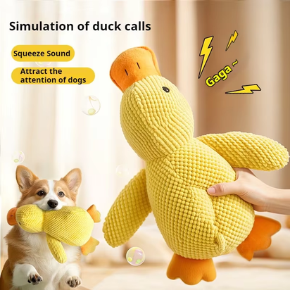 Dog Toy Plush Companion Sleeping Duck Bite Resistant Teeth Grinding Sound Relief Duck Sound Toy